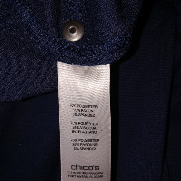 Chicos Blue High Waisted Straight Pants 1- 8/10 - Picture 6 of 9